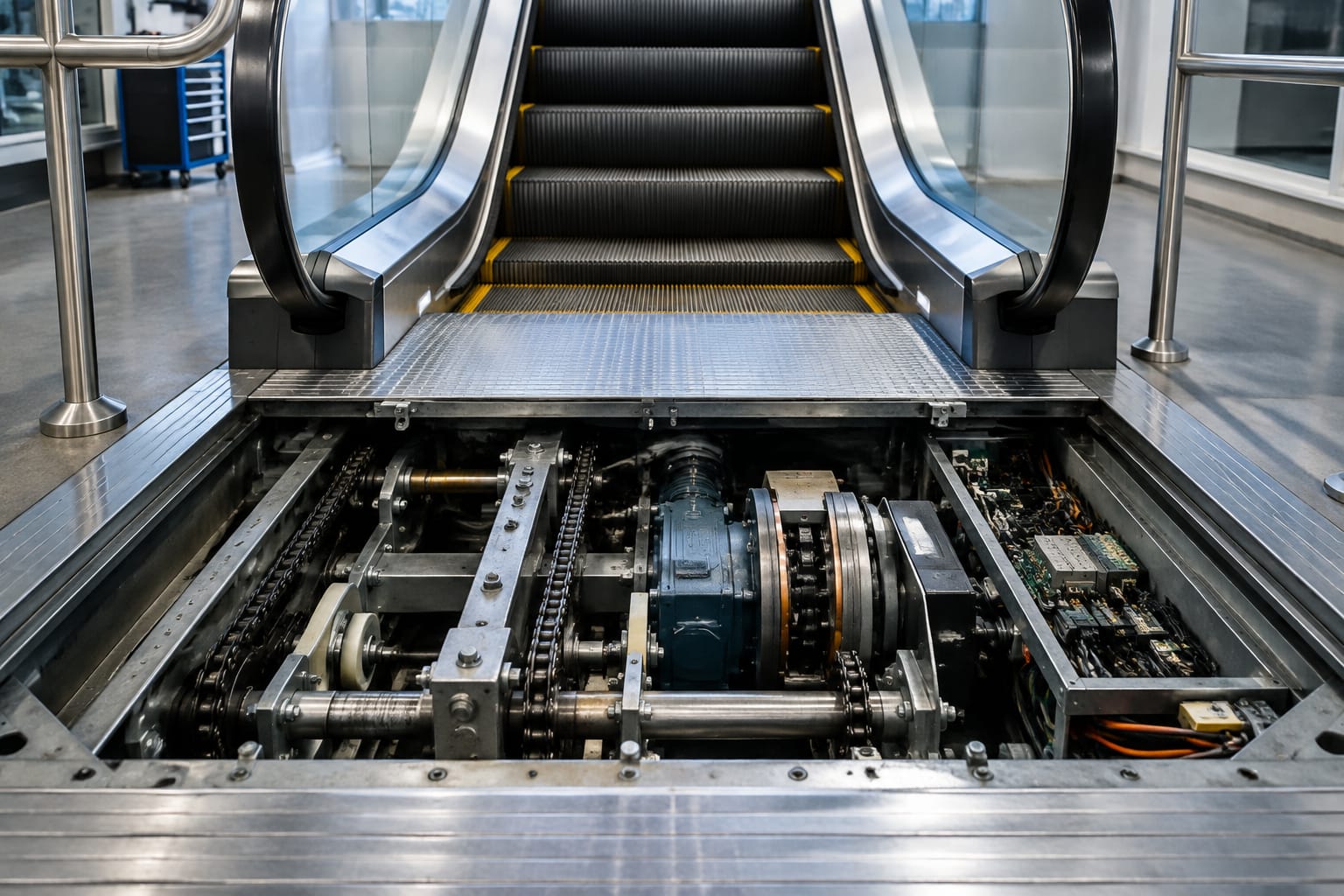 Equipos para escaleras eléctricas: partes y mantenimiento